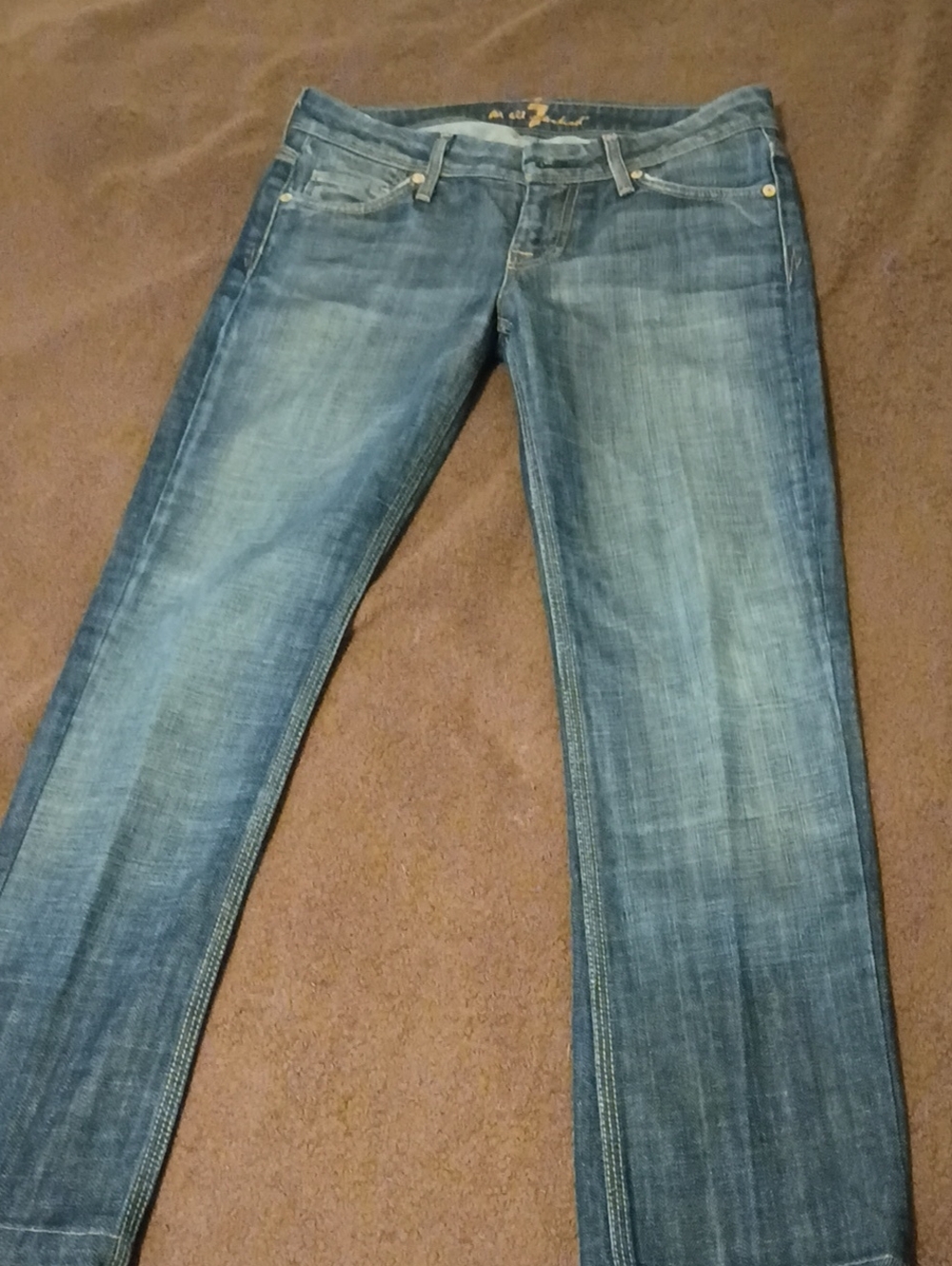 7 For All Mankind Medium Wash Straight Leg Jeans